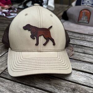 Stylish Brown and Tan Dog Cap with Bird Dog